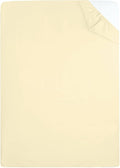 AIMANE® Non Iron Percale 4FT Small Double Fitted Sheet Poly Cotton Easy Care Non Iron Percale 4FT Fitted Bed Sheets Small Double (Cream)