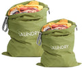 2 Pack Laundry Bags, Travel Laundry Bag Dirty Clothes Organizer, Swimming Yoga Bathing Suit Workout Washable Wet Dry Bag, Green