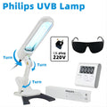 Philips UVB 311nm Skin Treatment Lamp Kit (PLS 9W/01/2P) - Table Lamp with UV Tube, Glasses & Timer (UK Plug)