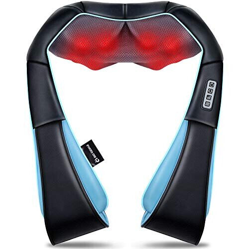 Neck Massager with Heat, Back Massager Gifts for Women / Men / mom / dad, Shiatsu Shoulder Massager, Electric Deep Tissue 4D Kneading Massage for Shou