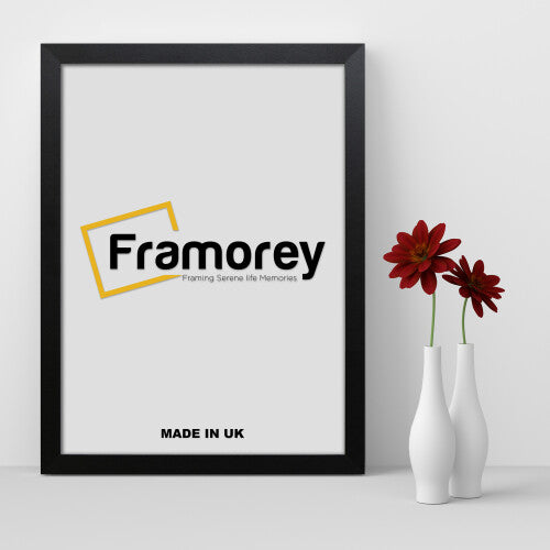 (40X30 Inch) Matt Black Picture Frame / Wall Art Frames / Flat Wooden Effect Poster Frame / Photo Print Frame