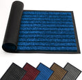AMEHA Door Mat Indoor & Outdoor Blue 40x60 Cm Heavy Duty Rubber Door Mats Dirt Trapper Non Slip Washable Barrier Floor Mat Entrance Rug Shoes Scraper Super Absorbent Front Doormats
