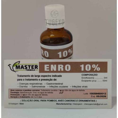 Pigeon Product Enro 10 Enrofloxacin 10% 50ml Liquid for Birds