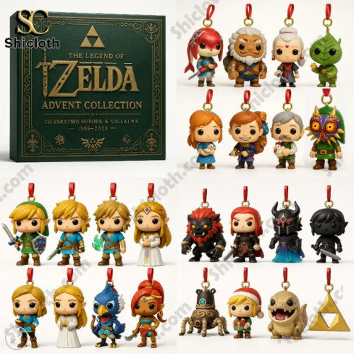 (The Legend of Zelda Heroes and Villains Advent Holiday Blind Box, 26*18*3cm) The Legend of Zelda Heroes and Villains Advent Holiday Blind Box Christmas Tree Decoration Acrylic Pendant