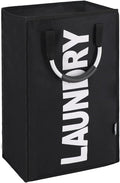 DOKEHOM 50L Collapsible Washing Laundry Basket Bag for Bedroom, Fabric (Black)