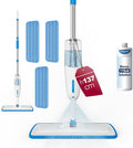 Enigma 137cm Spray Mop with 3 Washable Pads and 115ml Concentrated Starter Cleaning Solution，Wet & Dry Use Refillable Bottle Ergonomic Design for Hard Floors Laminate Wood Tile Marble, Vinyl