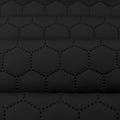 Quilted Faux Leather Fabric -  Hexagon Stitch - Black
