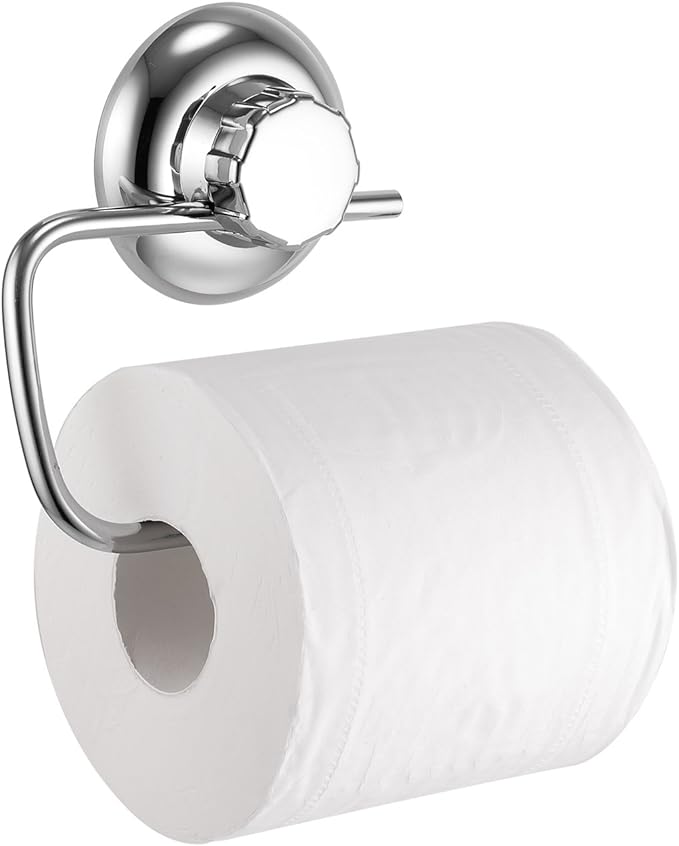 No-Drilling/Suction Cup Toilet Paper Roll Holder - Vaccum System - Stainless Steel Never Rust - for Bathroom & Kitchen