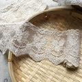8CM Width Europe Crown Wedding Applique Inelastic Embroidery Lace Trim,Curtain Tablecloth Slipcover Bridal DIY Clothing/Accessories.(2 Yards in one Package) (Ivory)
