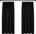 Deconovo Super Soft Black Out Curtains Thermal Insulated Pencil Pleat Blackout Curtains for Living Room 46 x 54 Black 2 Panels
