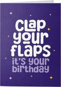 Rude Birthday Card for Her - Funny Offensive Birthday Card Women 'Clap Your Flaps' - Inappropriate Rude Card for Sister, Best Friend, Colleague