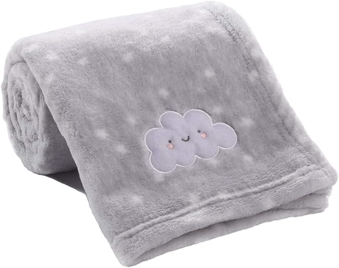 CREVENT Small Fluffy Warm Baby Throw Blanket for Boy and girl Infant Toddler Crib Cot Stroller (75cmX100cm Grey Cloud)