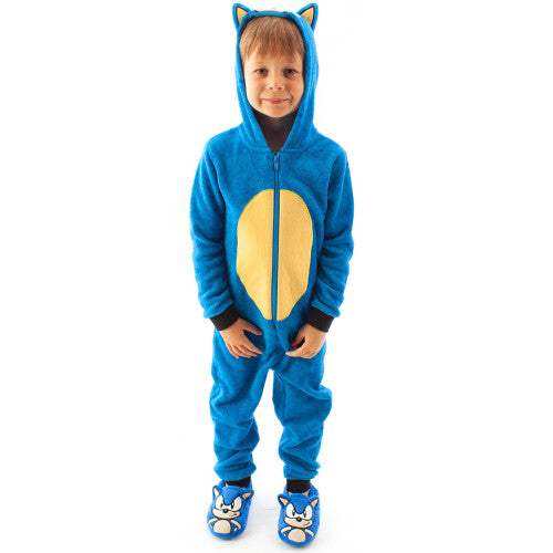 (6-7 Years) Sonic The Hedgehog Onesie Kids Boys Pyjamas All In One Pjs