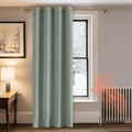 PONY DANCE Eyelet Curtain - Sage Green Blackout Curtain Thermal Insulated Door Curtain for Kid Adulte Room Window Drape for Living Room Bedroom, 1 Piece, 52 inch Width by 84 inch Depth