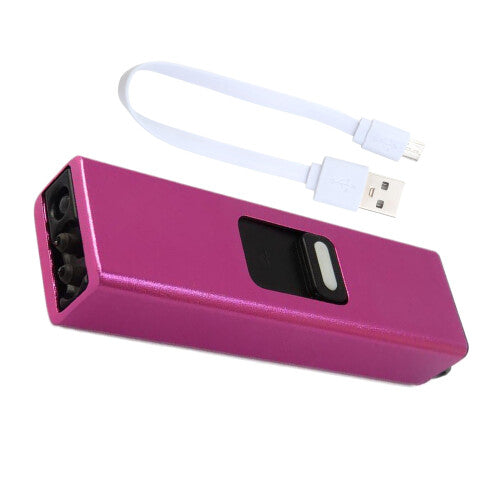 (purple) USB Charging Metal Lighter With Windproof Pulse Arc LED MINIATURE