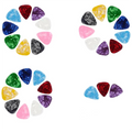 A 30Pcs Guitar Picks Plectrums Celluloid 0.46 0.71 0.96mm Colorful Comfortable Feel