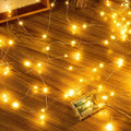 Ollny 5m 50 LED Fairy Lights Battery Operated, Bright Waterproof Copper Wire Christmas Lights for Indoor Outdoor Lighting, Christmas Tree Bedroom Outside Party Bottle Wedding Decorations (Warm White)[Energy Class F]