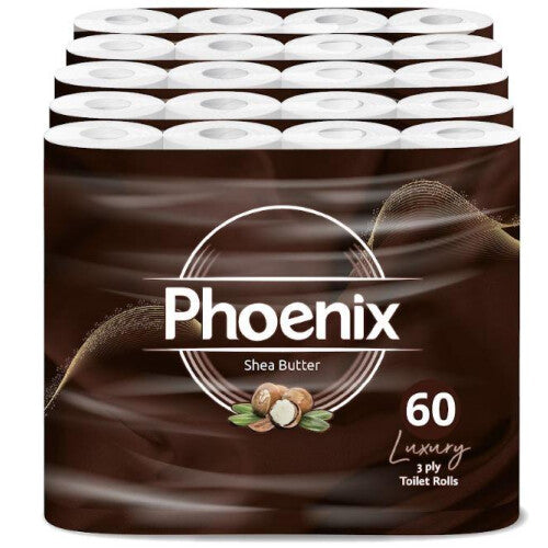 60 Roll Bulk Buy - Quilted 3 Ply Shea Butter Fragranced Toilet Rolls