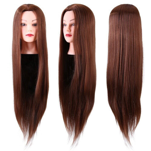 Salon Real Human Hair Training Head Hairdressing Styling Mannequin Doll&Clamp