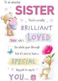 Piccadilly Greetings Cute Birthday Card Sister - 9 x 6 inches
