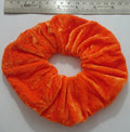 Aadya® Pair of Extra Large (15CM) Velvet Hair SCRUNCHIES Elastic Scrunchy Hair BOBBLES (Orange)