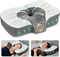 Elviros Cervical Memory Foam Neck Pillow for Side Sleeping, Orthopedic Pillows for Back and Stomach Sleepers, Adjustable Ergonomic Bed Pillow Pain Relief (White)