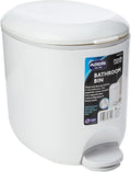Addis 518503 Premium Deluxe Bathroom Pedal Bin with inner, 3.5 litre, White Grey, 29 x 18.5 x 23cm