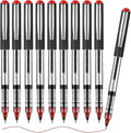 OFFCUP Liquid Ink Rollerball Pen, 10pcs Gel Pens, 0.5mm Quick-Drying Ballpoint Pens Rollerball Pens Writing Pens for Bullet Journal, Notebook. School & Office Accessories for Students Adults (Red)
