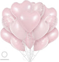 30Pcs 18 Inch Light Pink Heart Balloons Pastel Pink Heart Shape Foil Mylar Balloons Decoration for Birthday Valentine's Day Wedding Bridal Shower Anniversary Engagement Party Supplies
