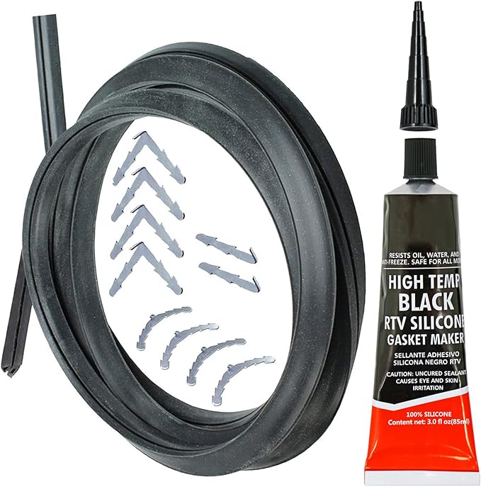 SPARES2GO Universal 3 & 4 Sided Silicone Oven Cooker Door Seal Kit (With Glue Sealant)