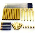 Woodturning Fancy Slimline Pen Kit Set X 5, Gold Finish, Twist Mechani