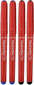 Manuscript Blue & Black Handwriting Pens With Comfort Grip (Pack of 4)