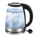 1.8L Electric Kettle Glass 360 Blue LED Illuminated Portable Jug 1500W