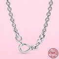 Silver Chunky Infinity Knot Chain Necklace Fit Charms Jewelry Making