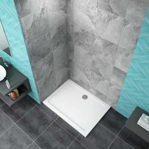 (900x700mm) 30mm Slimline Tray Square/Rectangle + Waste Trap