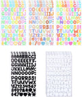 0.5 Inch Small Vinyl Letter Number Stickers, 1350 Pieces Multi Colour Mini Alphabet Number Sticker for Sign, Decor, Scrap Booking, Crafts and Decoration - 15 Sheets