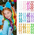 Dreamlover Coloured Hair Extensions for Kids, Rainbow Hair Accessories for Girls, 24 PCS