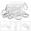 100pcs 50 X 35mm Blank Acrylic Photo Key Rings Passport Size Keyrings
