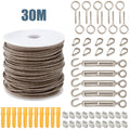 30M Stainless Steel Garden Wire Rope Kit Cable Wire Rope Catenary Wire