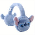 (Stitch) Cozy Cartoon Plush Ear Warmers - Stretchable, Hand-Washable Polyester Ear Cushions