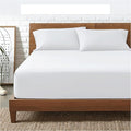Funky Gadgets Super King Size Deep Fitted Sheets- White 100% Egyptian Cotton Bedding Sheet- Deep Fitted Sheet 30 Extra Deep Pocket Bedsheets Plain Dyed Bedding Set no Pillow case