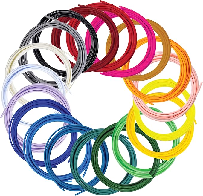 SCRIB3D Pen Filament Refills, 20 Colors, 16 Feet Per Color, 1.75mm PLA, Works with SCRIB3D, PIKA3D, MYNT3D and Most Other 3D Printing pens