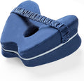 Knee Pillow, Memory Foam Wedge Pillow Knee Pillow for Sleeping on Side, Leg Pain, Knees Pain, Joints Pain & Pregnancy Bed Leg Cushion for Side Sleepers (Blue)