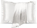 UQQU Natural Mulberry Silk Pillowcase for Hair and Skin Health, Standard Size 50 x 75 cm Pillow Case, Soft Smooth Cooling Premium Grade Silk Pillow Covers for Sleeping (White, 1 Pack)