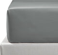 NTBAY 500 Thread Count 100% Egyptian Cotton Double Fitted Sheet, Super Soft Cozy and Breathable Deep 12" / 30cm Fitted Bed Sheet, Dark Grey