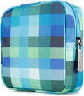 DOB SECHS Waterproof Canvas Mini Travel Makeup Carrying Case Wash Bags Cosmetic Bag Portable Electronics Accessories Organizer Wash Gym Shaving Bag,Blue-Check