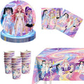 Korean Style Birthday Party Decoration Set with Tablecloth Plates Cups and Napkins Complete New Year Party Supplies for Girls Kids