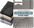 Moonlight Bedding Double Fitted Sheet 40 Cm Extra Deep Pocket Grey Bed Sheets 16 inch Ultra Soft Bottom Sheet Brushed Microfiber Breathable Shrinkage and Fade Resistant