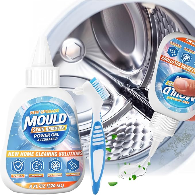 Mould Remover Gel, Large Capacity Household Mould and Mildew Remover, Multifunctional Mould Stain Gel, Use on Home Sink,Toilet, Washing Machine, Seal Bathroom, Tile Grout Stains (8 Fl oz)