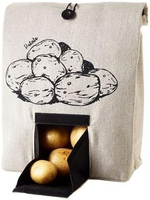 Lakeland Potato Bag with Button Tie Closure – Cupboard & Pantry Storage Keeps Potatoes Neatly Stored